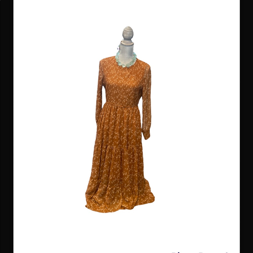 Bohme Floral Rust Maxi Dress